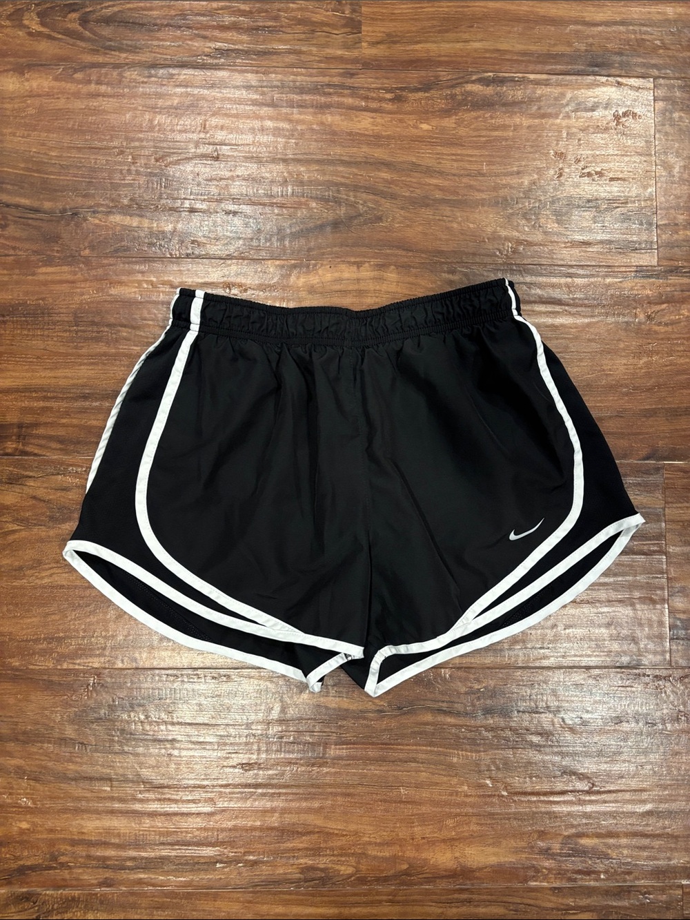 Nike Black Women's Athletic Shorts with White Piping